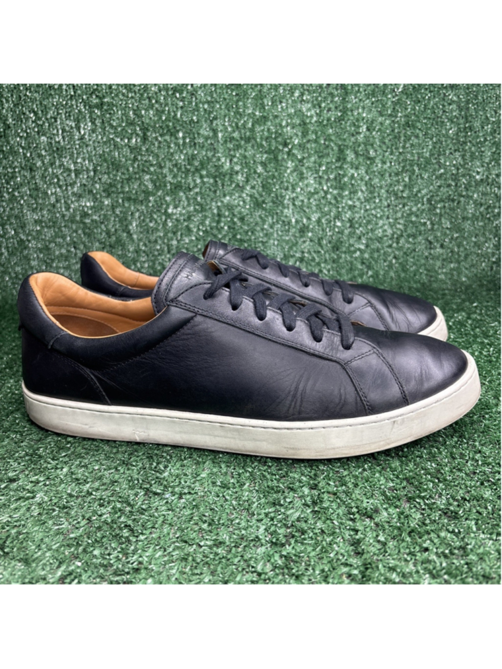 Magnanni Costa Lo Low Top Sneaker Black Leather 24441 Size 12